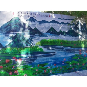 美麗鄉(xiāng)村文化墻彩繪 沃爾塔布拉克村：多彩墻繪 “扮靚”美麗鄉(xiāng)村 繪出文明新風(fēng)尚