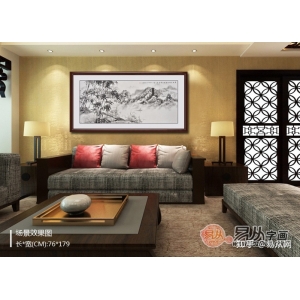 山水畫文化墻 室內(nèi)裝飾畫選擇之山水畫，享受自然的純粹之美！