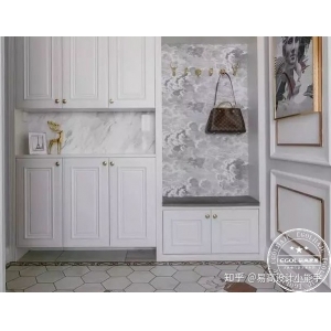 辦公室入門屏風形象墻 戶型位置不同，玄關(guān)這樣做，入門就被驚艷到